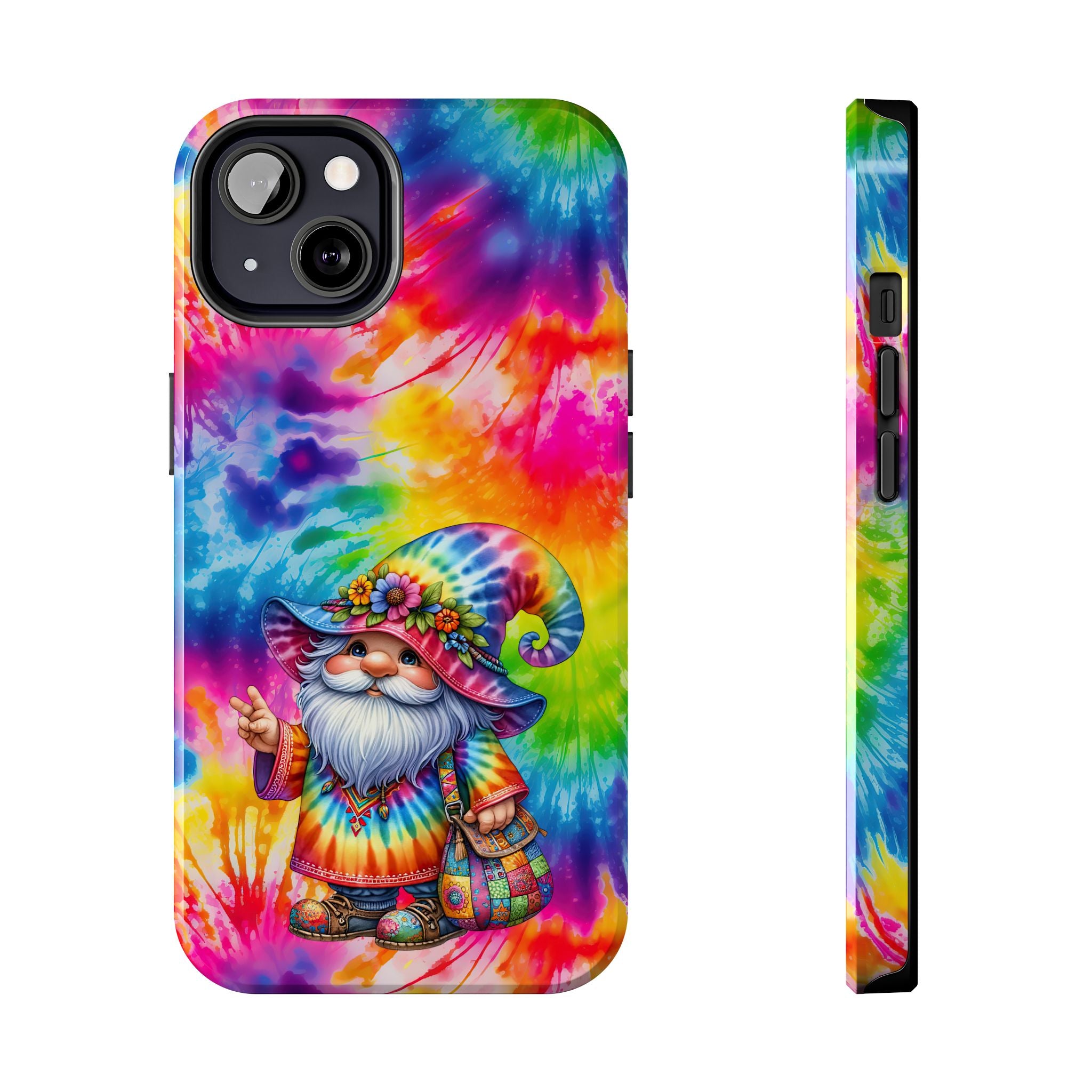 Tie-Dye Gnome Tough Phone Case — Colorful Boho Protective Phone Cover