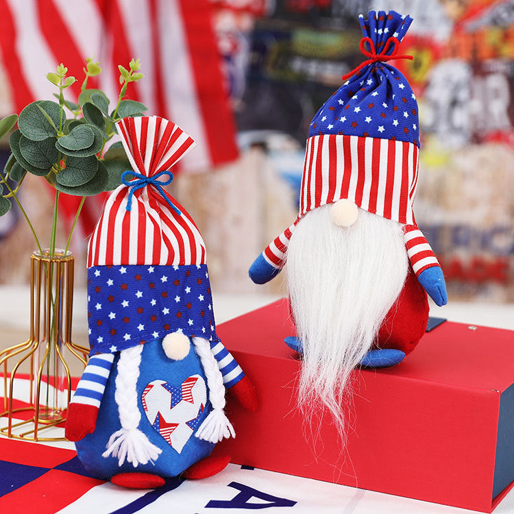 American National Day New Plush Rudolph Gnome Doll Dwarf Faceless Doll Independence Day Decoration