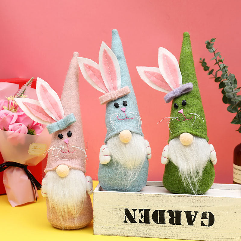 Easter decorations pointed hats cute rabbit faceless dolls home decoration gnome doll ornaments