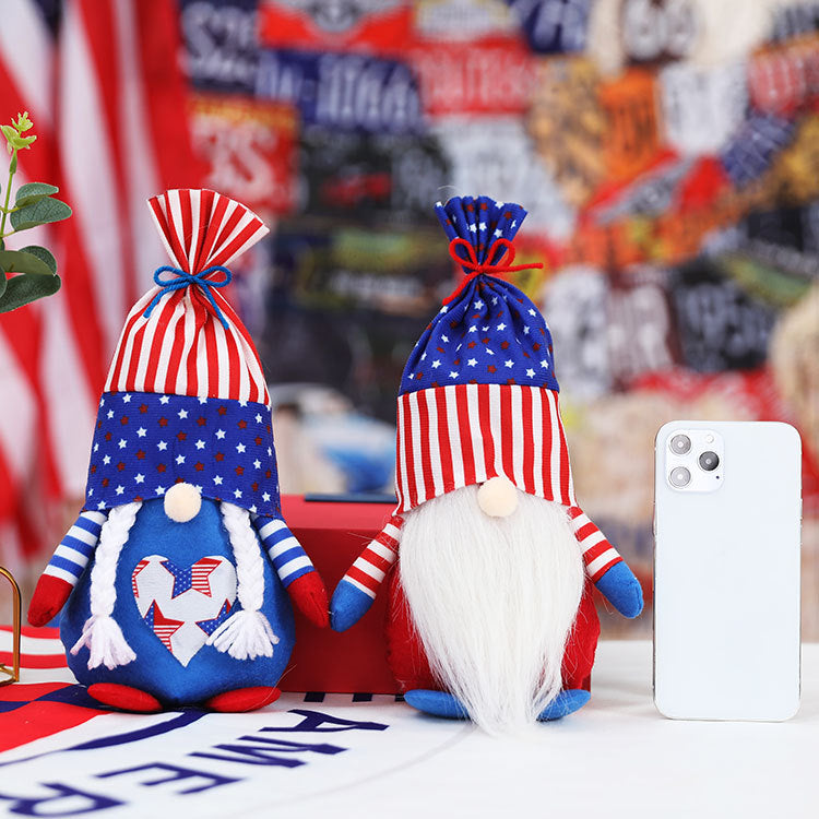 American National Day New Plush Rudolph Gnome Doll Dwarf Faceless Doll Independence Day Decoration
