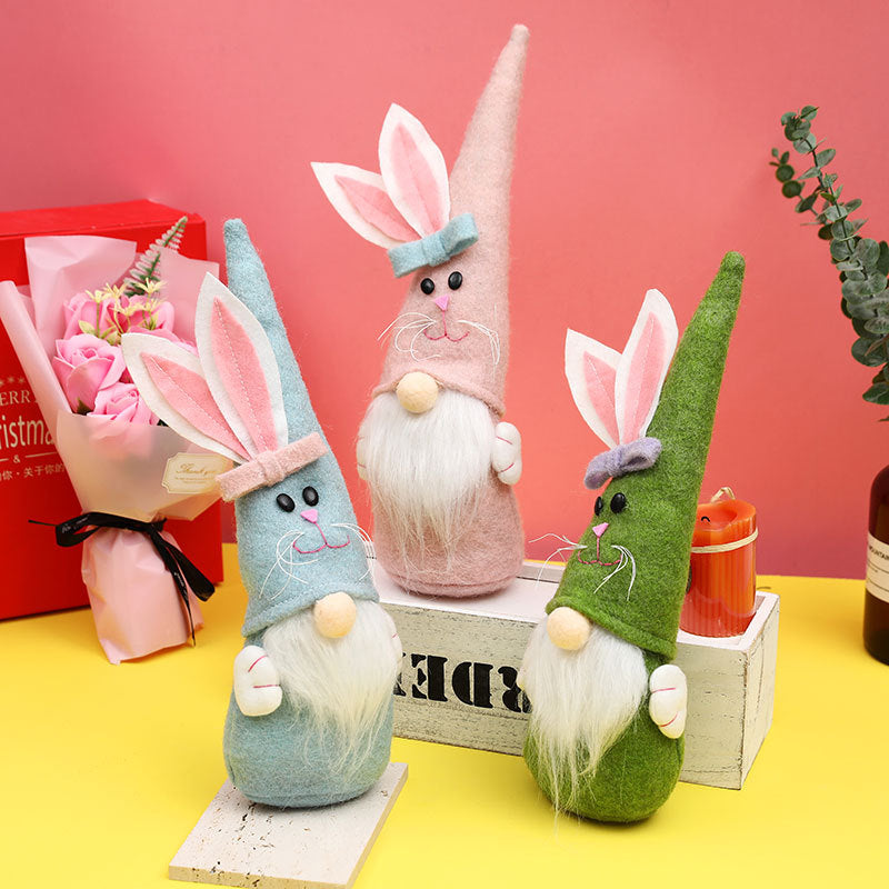 Easter decorations pointed hats cute rabbit faceless dolls home decoration gnome doll ornaments