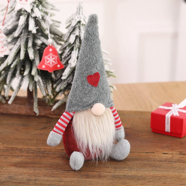 Christmas Long Legged Swedish Santa Gnome Plush Doll Ornament Handmade Elf Toys Holiday Home Party Decor Kids Gift#25