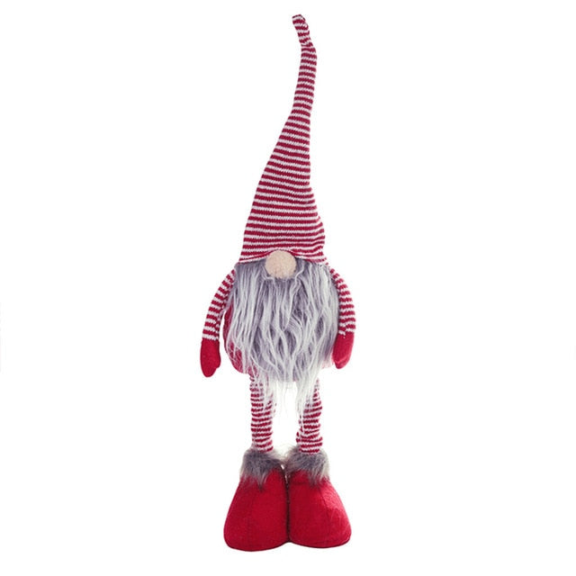 Christmas Long Legged Swedish Santa Gnome Plush Doll Ornament Handmade Elf Toys Holiday Home Party Decor Kids Gift#25