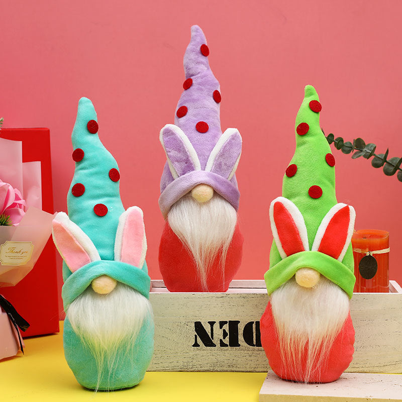 Home Decor Easter Ornaments Pointed Hat Cute Rabbit Faceless Doll Gnome Doll Ornament