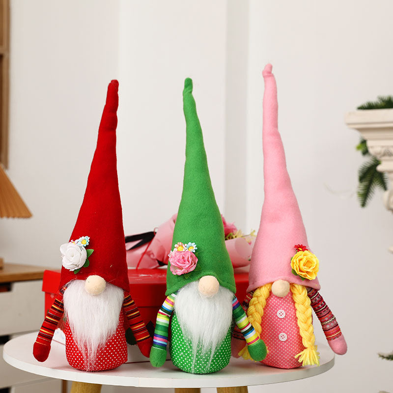 Spring Rudolph gnome doll Valentine's Day Mother's Day to send mother faceless doll window decoration
