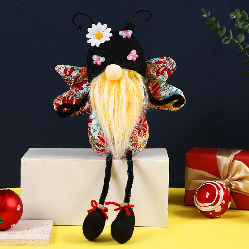 Bee Festival Flower Butterfly Long Legs Faceless Doll Cute Gnome Doll Ornament Creative Doll Gift
