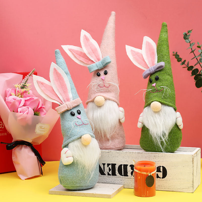 Easter decorations pointed hats cute rabbit faceless dolls home decoration gnome doll ornaments