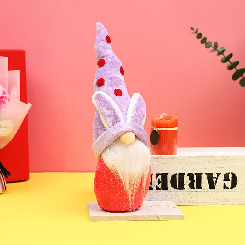 Home Decor Easter Ornaments Pointed Hat Cute Rabbit Faceless Doll Gnome Doll Ornament