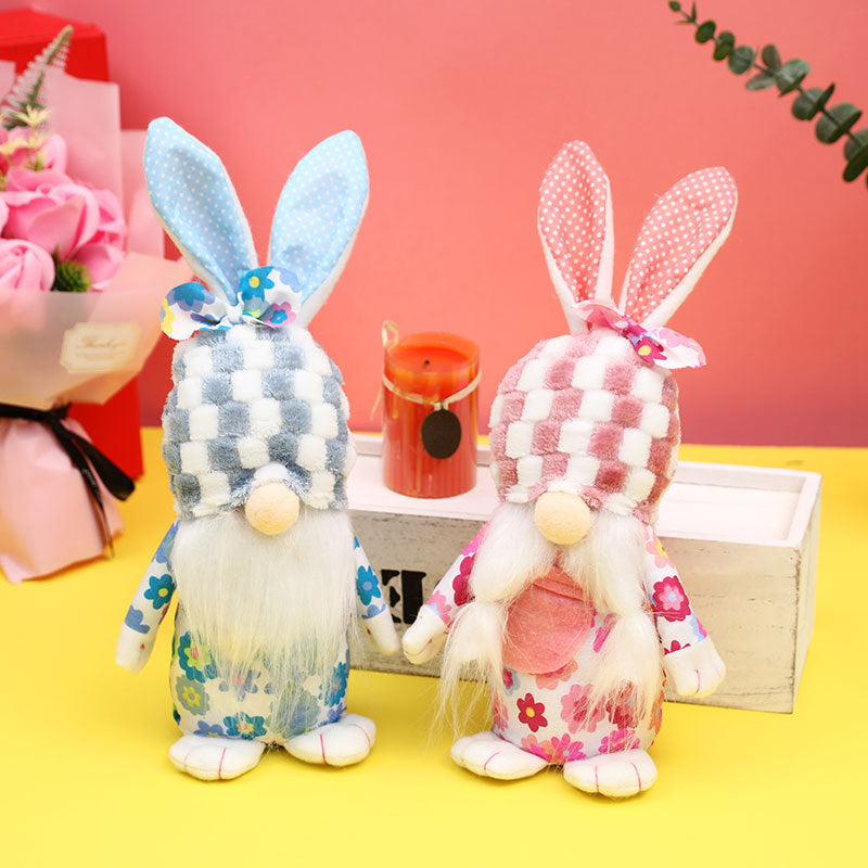 New Easter Decorations Plush Cute Rabbit Faceless Gnome Doll Home Decoration Ornament