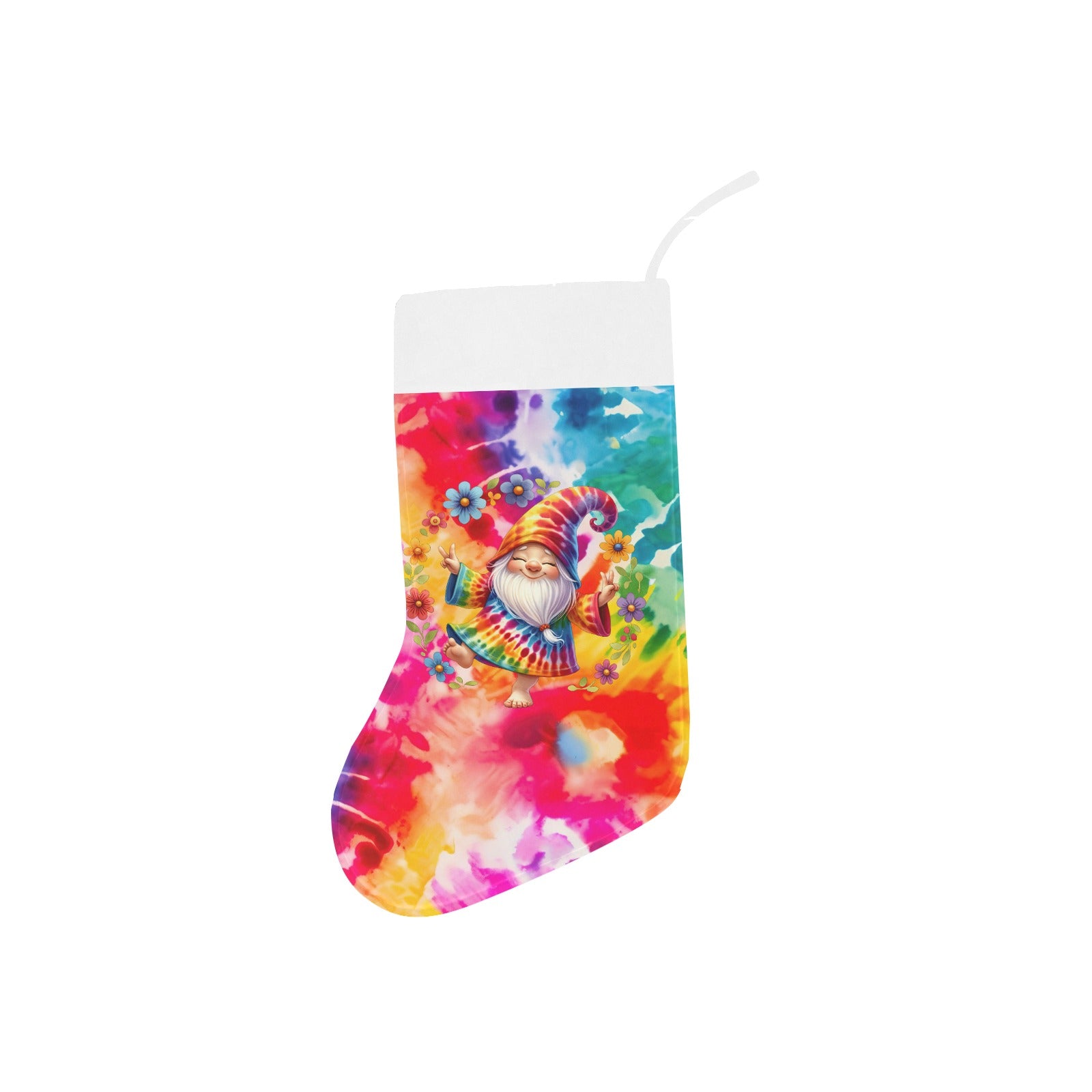 Gnome Tie Dye Christmas Stocking (Made in USA)